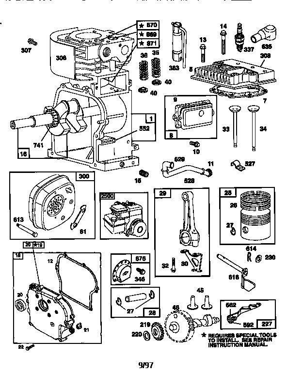 Engine Diagram and Parts List for 137202-0177-01  Briggs and Stratton Engine